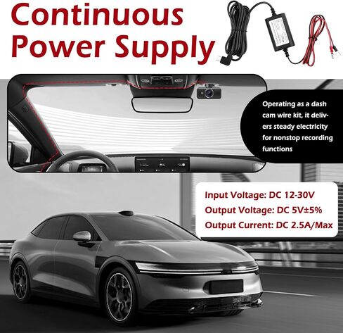 9.68Ft Dash Cam Hardwire Kit USB C,12V-30V to 5V Hardwire Kit for Dash Camera for Cars with Low Voltage Protection,Dashcam Hardwires Kits USB C with Car Fuse Tap/5A Blade Fuse in Kuwait