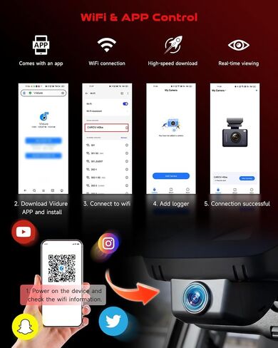 4K Dash Cam Fit for Toyota Tacoma 2018-2023, 64G SD Card Included in Kuwait