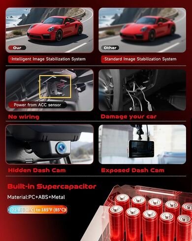 4K Dash Cam Fit for Toyota Tacoma 2018-2023, 64G SD Card Included in Kuwait