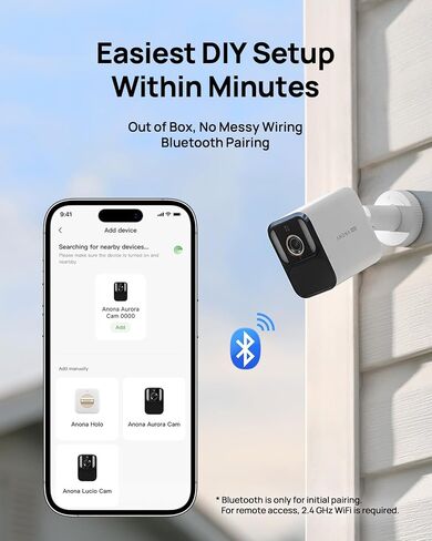 Anona 4K Solar Security Cameras Wireless Outdoor, Forever Power with Solar Panel, 8MP Color Night Vision, 24/7 AOV Recording, No Monthly Fees, AI Detection, Easy Setup, 2.4 G WiFi, IP67, 4 Pack in Kuwait