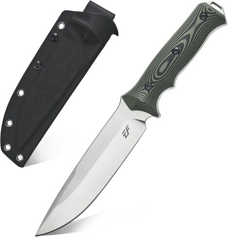 Eafengrow EF128 Fixed Blade Knife DC53 Steel Blade, Two Tone G10 Handle Full Tang Fixed Knifes Straight Knife for Working Camping Hunting Adventure EDC Tool Knife in Kuwait