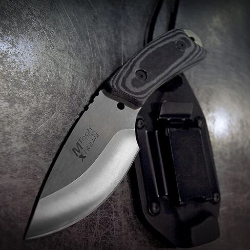 MTech USA Xtreme – Fixed Blade Knife – Brushed Finish Stainless Steel Blade with Black Micarta Handle and Kydex Sheath, Full Tang Construction, EDC, Tactical – MX-8035, 7-Inch Overall in Kuwait