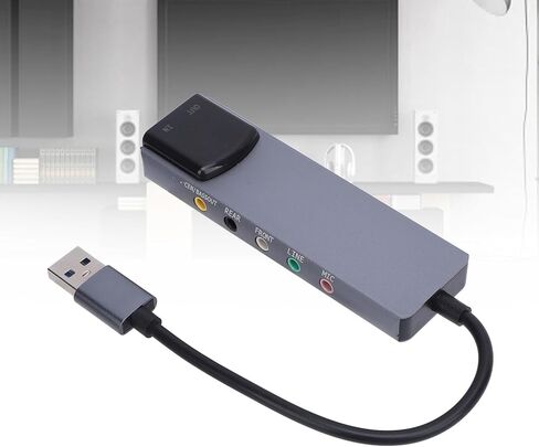External Sound Card, 5.1 7.1 Channel Noise Reduction USB Audio Adapter with Optical Input Output, for 98 7 8 Vista in Kuwait