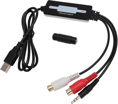 USB Audio Card 48kHz 16Bit Stereo Sound Adapter for PC, Realtime Recording for OBS Zoom, 3.5mm Input, Lossless Audio Conversion for Podcast Music Production in Kuwait