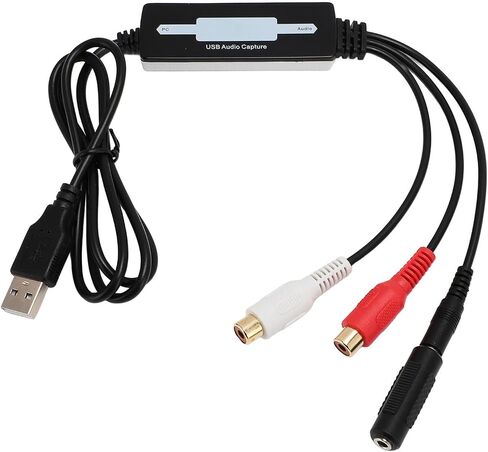 USB Audio Card 48kHz 16Bit Stereo Sound Adapter for PC, Realtime Recording for OBS Zoom, 3.5mm Input, Lossless Audio Conversion for Podcast Music Production in Kuwait