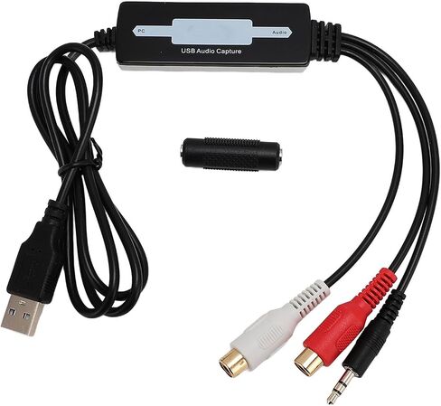 USB Audio Card 48kHz 16Bit Stereo Sound Adapter for PC, Realtime Recording for OBS Zoom, 3.5mm Input, Lossless Audio Conversion for Podcast Music Production in Kuwait