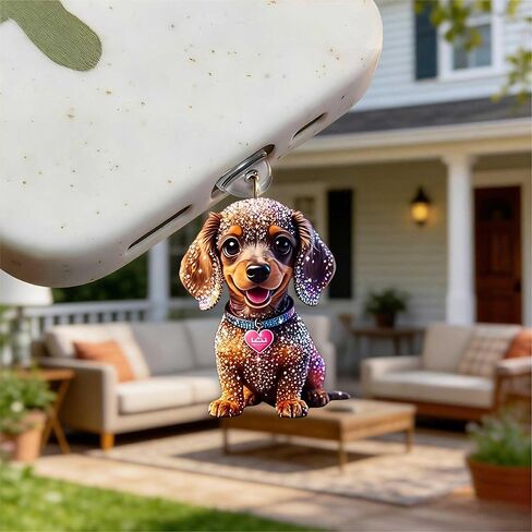 Glitter Dachshund Dog Dust Plug Acrylic Charms for electronic products,Type-C Charging Port Dust Plugs Pendant Compatible with E-Reader Phone Tablet, Gift for Christmas, Birthday, Anniversary Day in Kuwait