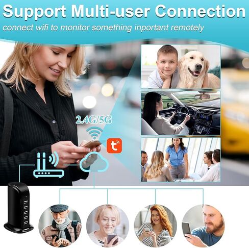 Hidden Camera USB Charger WiFi Spy Cam Charger 5-Port USB Plug 1080P HD Video Camera Wireless Indoor Security Camera with Motion Detection, App Remote Viewing for Home Security in Kuwait