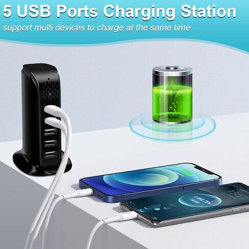 Hidden Camera USB Charger WiFi Spy Cam Charger 5-Port USB Plug 1080P HD Video Camera Wireless Indoor Security Camera with Motion Detection, App Remote Viewing for Home Security in Kuwait