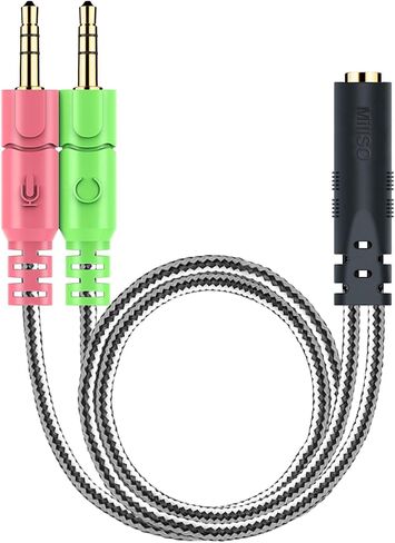 MillSO Headphone Splitter for Computer CTIA 3.5mm TRRS Female to 2 TRS Male in Kuwait