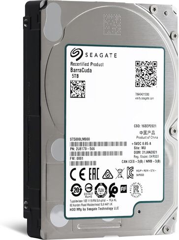 Seagate BarraCuda Internal Hard Drive 5TB SATA 6Gb/s 128MB Cache 2.5-Inch 15mm (ST5000LM000) (Renewed) in Kuwait