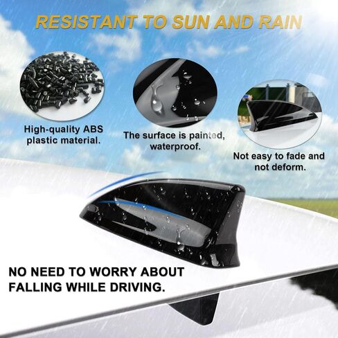 PSLER Car Auto Shark Fin Antenna Cover AM/FM Radio Signal Roof Aerial Cover Trim Exterior Decoration for 2022 11th Generation Honda Civic Sedan, Si Sedan, Hatchback and Type R Glossy Black in Kuwait