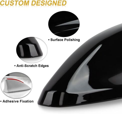 PSLER Car Auto Shark Fin Antenna Cover AM/FM Radio Signal Roof Aerial Cover Trim Exterior Decoration for 2022 11th Generation Honda Civic Sedan, Si Sedan, Hatchback and Type R Glossy Black in Kuwait