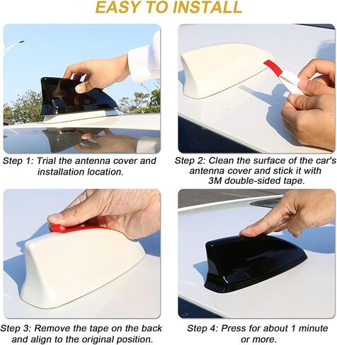 PSLER Car Auto Shark Fin Antenna Cover AM/FM Radio Signal Roof Aerial Cover Trim Exterior Decoration for 2022 11th Generation Honda Civic Sedan, Si Sedan, Hatchback and Type R Glossy Black in Kuwait