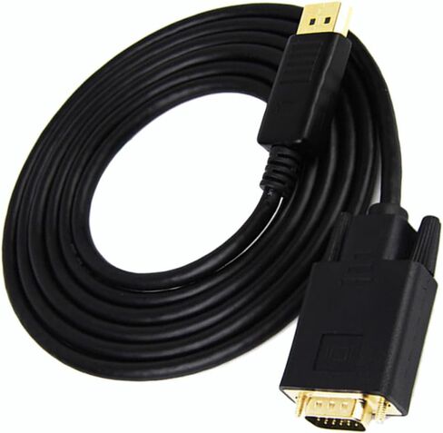 SHINEOFI Vga Adapter Cable 6ft Black Copper Converter Cord for Laptop Computer Video Streaming Gaming Plug and Play No Driver Needed in Kuwait