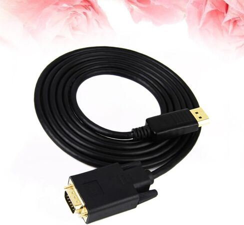 SHINEOFI Vga Adapter Cable 6ft Black Copper Converter Cord for Laptop Computer Video Streaming Gaming Plug and Play No Driver Needed in Kuwait