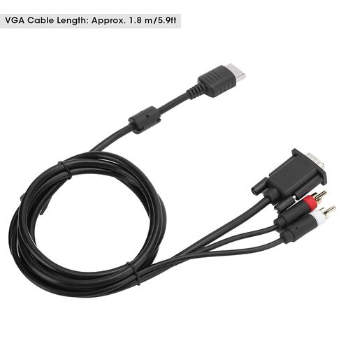 Fabater DC VGA Cable with Audio Adapter, 1.8M High Definition Monitor Cable for CRT LCD TV, High Shielding Stereo Output Gaming Console Accessory in Kuwait