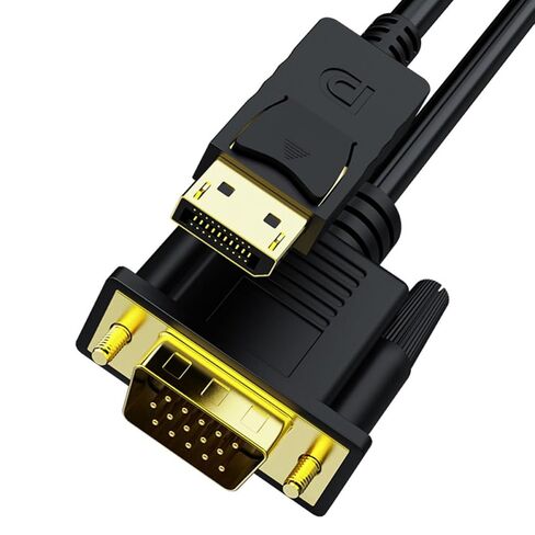 MAGICLULU Vga Adapter Cable with Gold-Plated Connectors and Shielding Stable Latch Connection Plug and Play Video Converter Cord for Laptop Projector Monitor HDTV in Kuwait