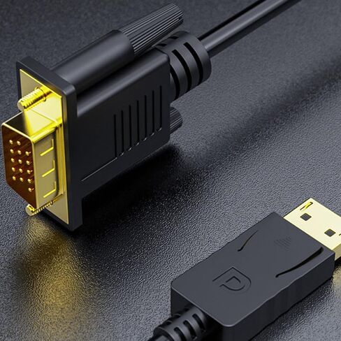MAGICLULU Vga Adapter Cable with Gold-Plated Connectors and Shielding Stable Latch Connection Plug and Play Video Converter Cord for Laptop Projector Monitor HDTV in Kuwait