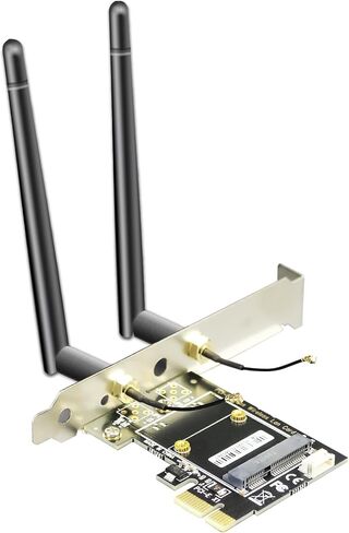 GLOTRENDS WA03 M.2 Key E to Mini PCIe WiFi Adapter for M.2 WiFi 4/5/6/6e/7/Coral TPU Module, with 3.5-dBi SMA Antenna Kits in Kuwait