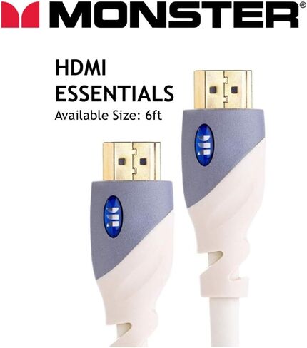 Monster HDMI Cable 4k Ultra HD with Ethernet - Corrosion-Resistant 24k Rose Gold Contacts and V-Grip Connection - HDMI Cable for PS3 and Computer Monitor - 6 FT in Kuwait