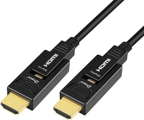 DTECH Fiber Optic HDMI Cable 100 Feet 4K 60Hz 444 Chroma Subsampling 18Gbps High Speed Ultra HD 100ft Micro HDMI to Standard HDMI Cord Removable Ends Compatible with TV Projector Computer Monitor in Kuwait