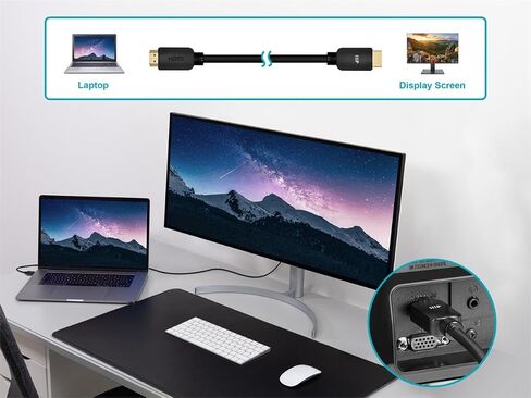 Monoprice 8K Certified Ultra High Speed HDMI Cable - 8K60Hz 4K120Hz 48Gbps HDR VRR VW-1 Rated 1.5ft Black in Kuwait