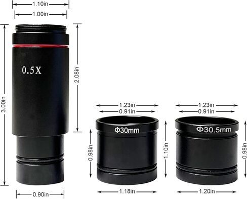 Parco Scientific PNDS005 0.5× C-Mount Lens Adapter Set for Trinocular Microscope, 23.2mm/30mm /30.5mm Adaptor for CCD Camera in Kuwait