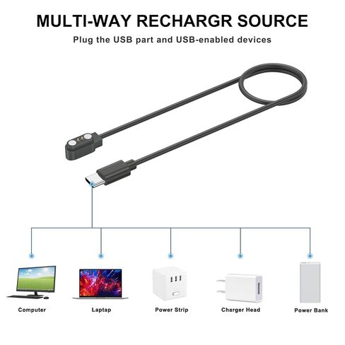 Mugust Charger for VeryFit Smart Watch - IDW26, IDW25, IDW23, IDW21, IDW19, IDW17, IDW16, IDW15, IDW13, ID205L, ID206-1.6ft USB C Magnetic Charging Cable in Kuwait