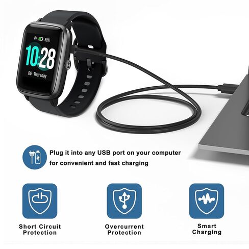 Mugust Charger for VeryFit Smart Watch - IDW26, IDW25, IDW23, IDW21, IDW19, IDW17, IDW16, IDW15, IDW13, ID205L, ID206-1.6ft USB C Magnetic Charging Cable in Kuwait