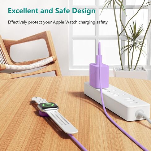 2Pack for Apple Watch Charger Cable, Magnetic Fast Charger to USB-C Cable 3FT, Wireless Fast iWatch Charger Portable Compatible with iWatch Ultra/Series 9/8/7/6/SE/SE2/5/4/3/2/1-Purple in Kuwait