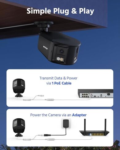 ANNKE FCD800 4K 8MP Dual-Lens PoE Security Camera, 2mm 180 °Wide Angle in Kuwait