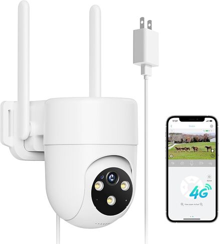 LIWAN Wired Cellular Security Camera, No WiFi Needed, Indoor, Black, 2 Pack in Kuwait