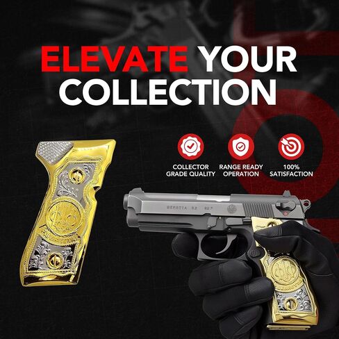 Riot Balls New for Beretta 92 96 Grips Beretta 92F, 92FS, M9, 96 Metal Grips Gold 2 X Plated Beretta Magazine Plates and Screws in Kuwait