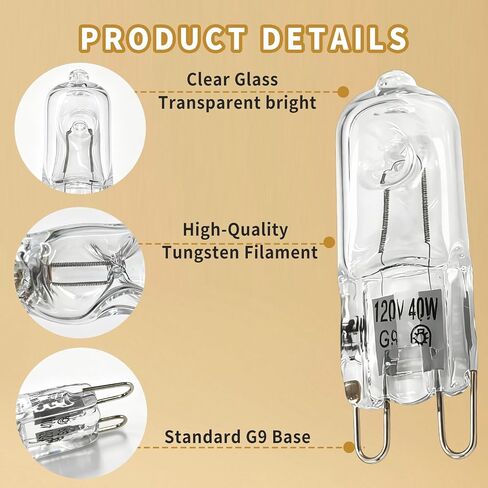 WPW10472384 Microwave Wall Oven Light Bulb G9 40W for Whirlpool KitchenAid in Kuwait