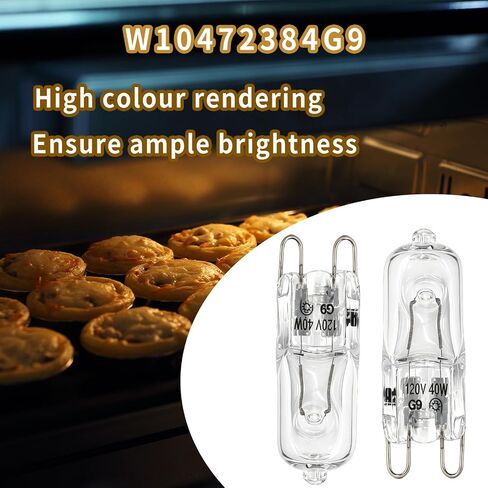WPW10472384 Microwave Wall Oven Light Bulb G9 40W for Whirlpool KitchenAid in Kuwait