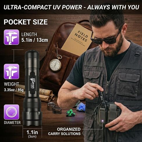 ULTRAFIRE 502UV 395-405 nm Black Light UV Flashlight Zoomable in Kuwait