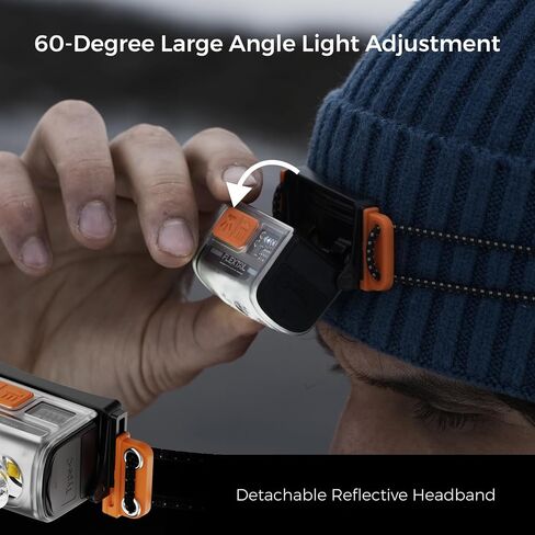 FLEXTAILGEAR 1-600 Lumen Ultra Bright Lightweight Headlamp, USB-C Rechargeable Outdoor Headlamp with White Red Light, Adjustable Headband for Camping, Back Packing, Hiking, Fishing in Kuwait