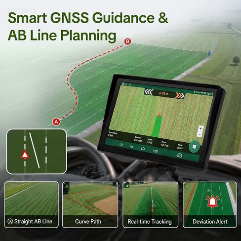 Tractor Guidance System with Precision GPS & GNSS Autosteer, 7" High Accuracy Touch Screen Farming Navigator, AB Line Guidance Compatible for Spraying, Plowing, Seeding in Kuwait