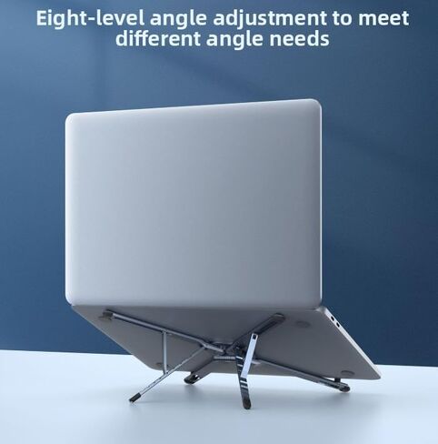 Portable Laptop Stand for Desk, Foldable Adjustable Computer Riser with Magnetic Phone Holder, Aluminum Laptop Stand Tablet Stand Mobile Phone Holder (Gray) in Kuwait