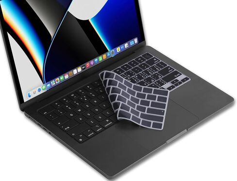 XSKN Persian/Farsi Black US Layout Silicone Keyboard Cover for Apple MacBook Air 13/15 inch with M5/M4/M3/M2 Chip and MacBook Neo in Kuwait