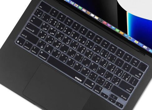 XSKN Persian/Farsi Black US Layout Silicone Keyboard Cover for Apple MacBook Air 13/15 inch with M5/M4/M3/M2 Chip and MacBook Neo in Kuwait