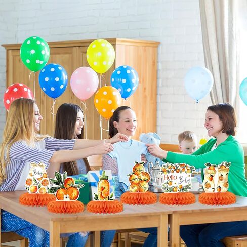 12PCS Orange Citrus Baby Shower Honeycomb Centerpieces in Kuwait