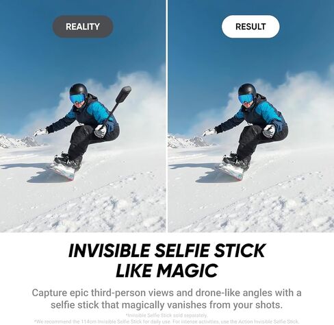 Insta360 X4 Air Essentials Bundle | Lightest 8K 360 Waterproof Action Camera for Epic Adventures, Replaceable Lenses| Bundle Includes Extra Battery, Invisible Selfie Stick, Lens Cap(256GB) in Kuwait