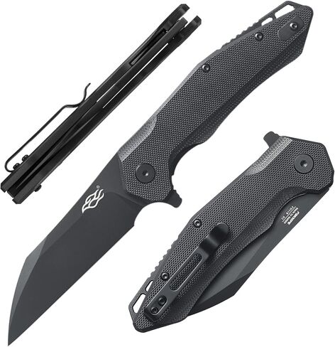 Firebird GANZO FH31B-CF Pocket Folding Knife Razor Sharp Wharncliffe D2 Steel Black Blade Carbon Fiber Handle with Clip Hunting Fishing Folder Camping Outdoor EDC Pocket Knife (CF Black) in Kuwait