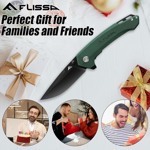 FLISSA Pocket Folding Knife with Liner Lock and Pocket Clip(Green) in Kuwait