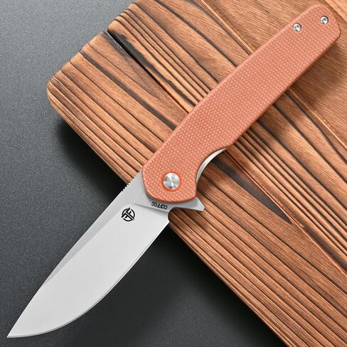 CCFFCC FF1 Folding Knife K110 Steel Blade Micarta Handle EDC Tool Knife for Outdoor Camping Hiking Hunting Fishing(Brown) in Kuwait
