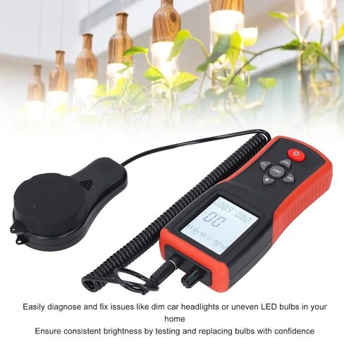 Digital Light Meter, Accurate Handheld Meter with Removable Sensor LCD Backlight 0.1 to Fc Temperature Humidity Reading for Plants Photography PC 1 Pack in Kuwait