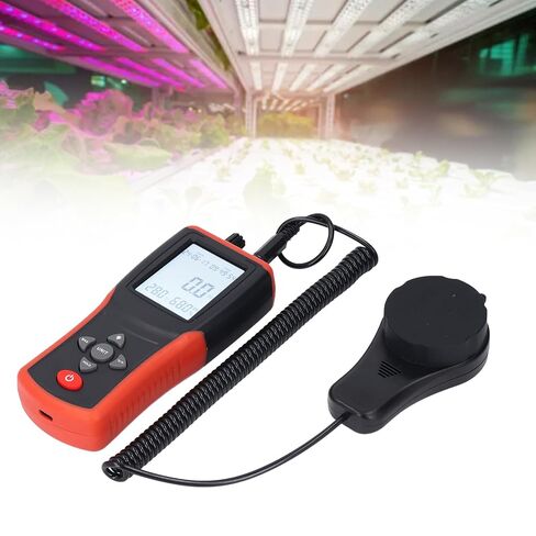 Digital Light Meter, Accurate Handheld Meter with Removable Sensor LCD Backlight 0.1 to Fc Temperature Humidity Reading for Plants Photography PC 1 Pack in Kuwait