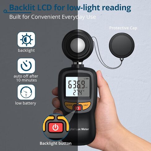 Digital Light Meter, 200,000 Lux/FC Meter for Plants & Lighting in Kuwait